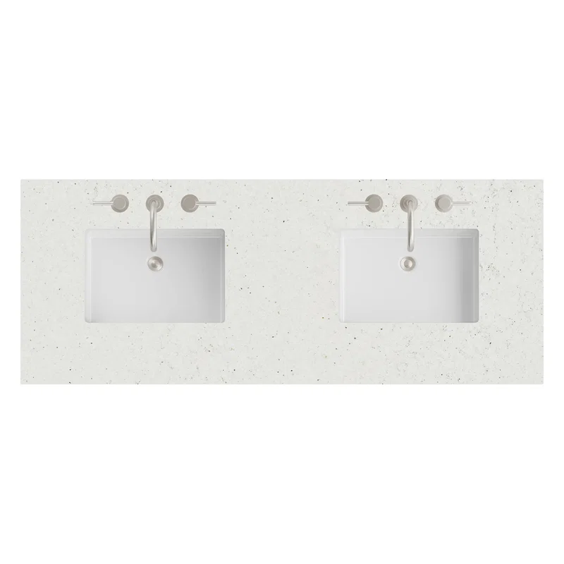 60" Double Top, 3 CM Lime Delight Silestone w/ Sink