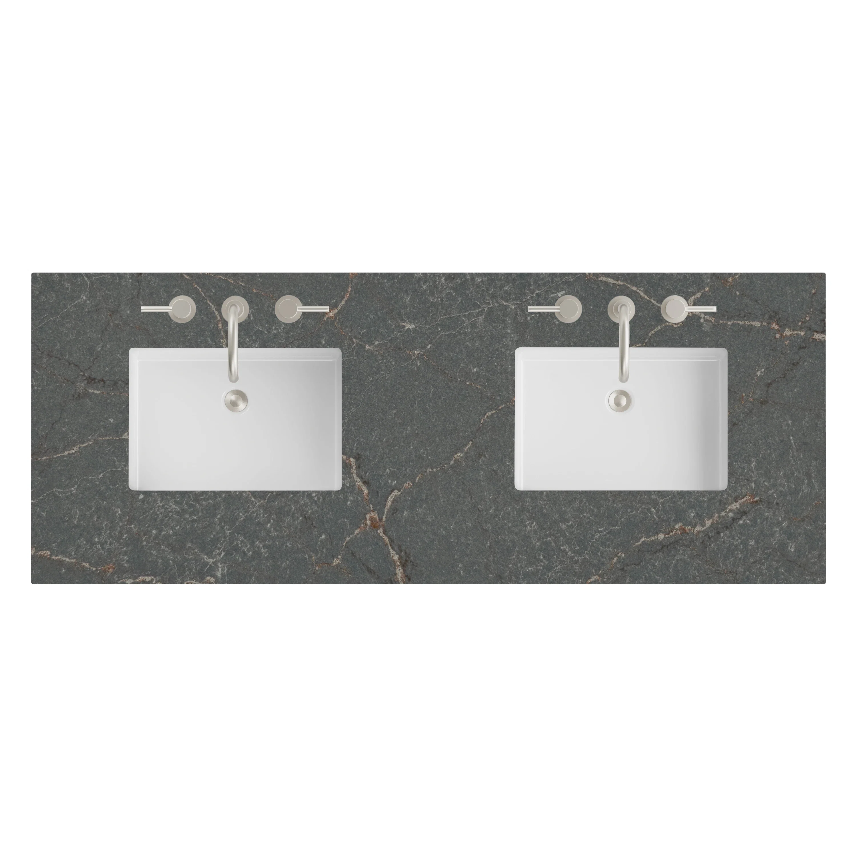 James Martin Vanities 60" Double Top, 3 CM Parisien Bleu Silestone w/ Sink