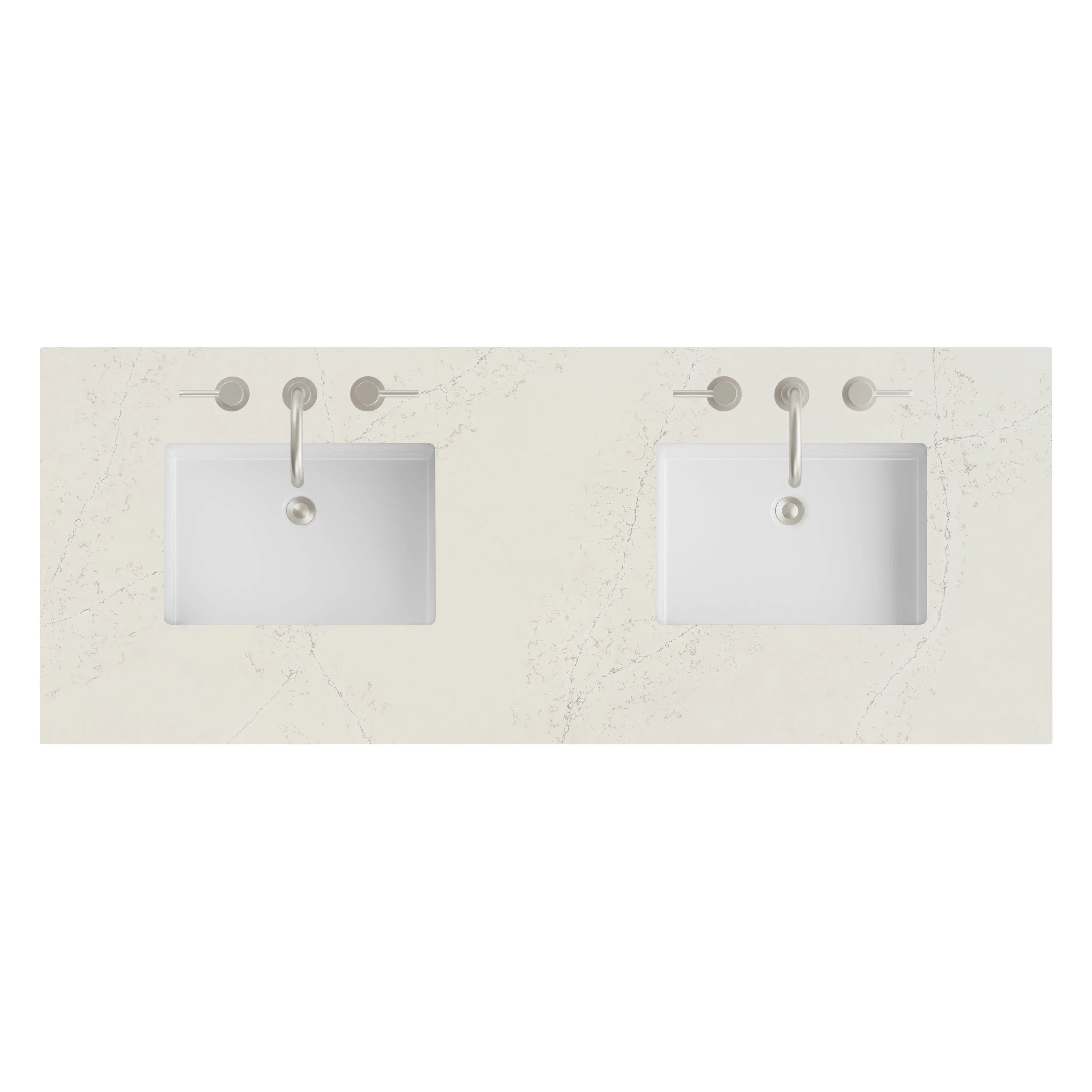 60" Double Top, 3CM Siberian Silestone w/ Sink