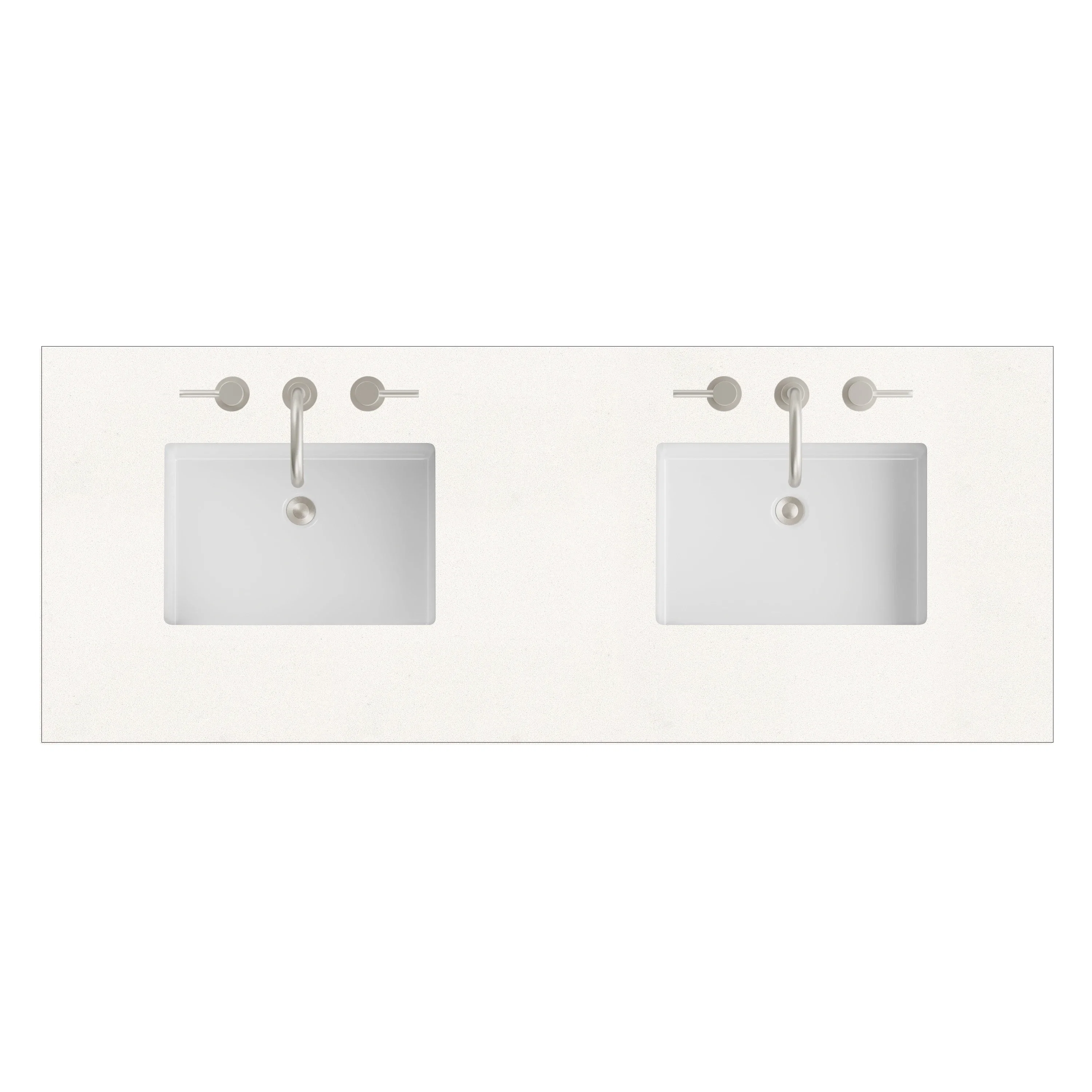 60" Double Top, 3 CM White Zeus Silestone w/ Sink