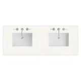 60" Double Top, 3 CM White Zeus Silestone w/ Sink