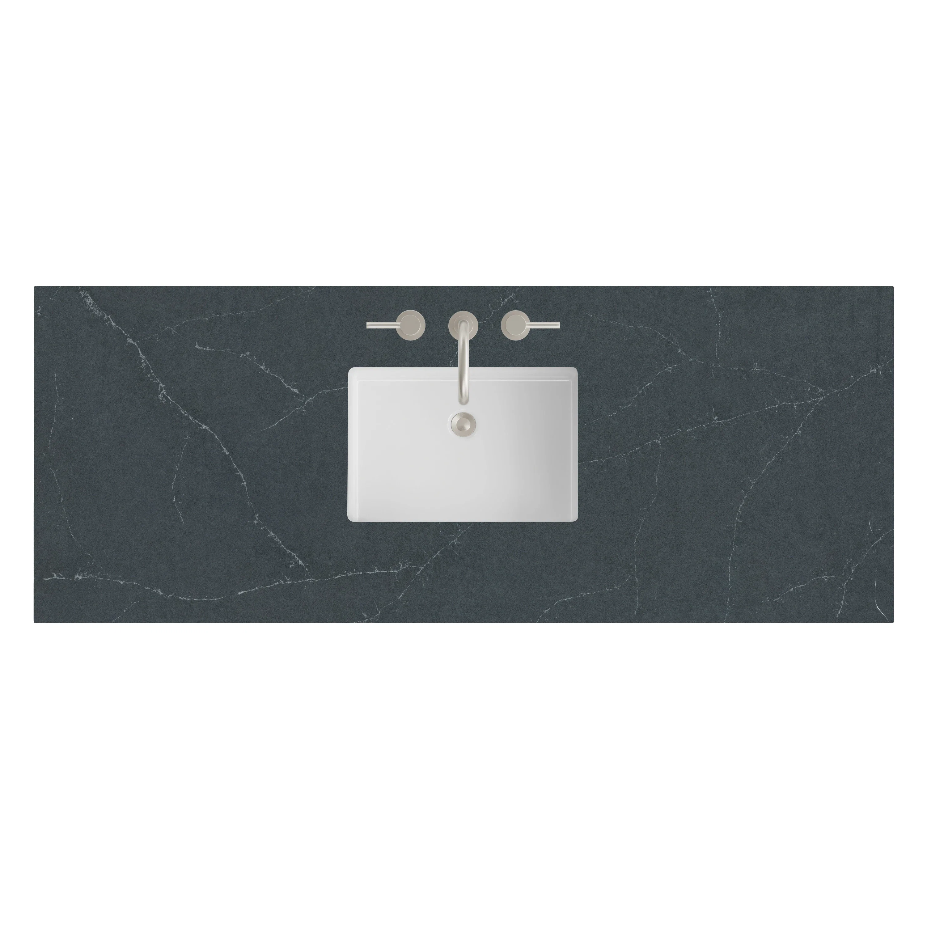 60" Single Top, 3 CM Charcoal Soapstone Silestone w/ Sink