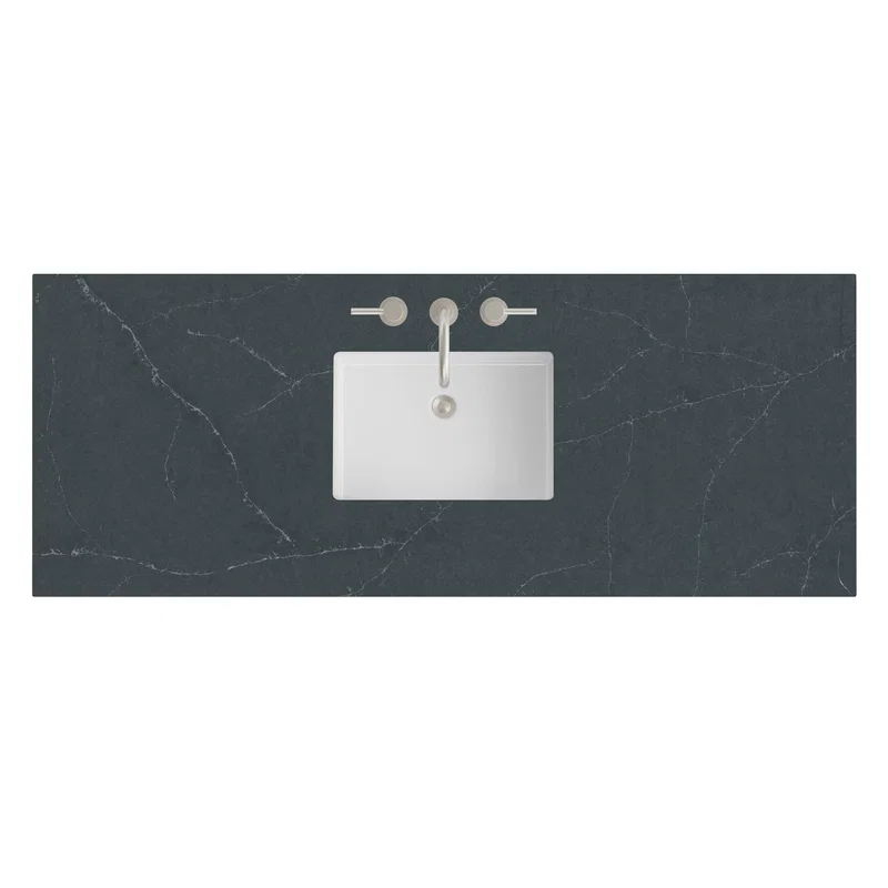 60" Single Top, 3 CM Charcoal Soapstone Silestone w/ Sink