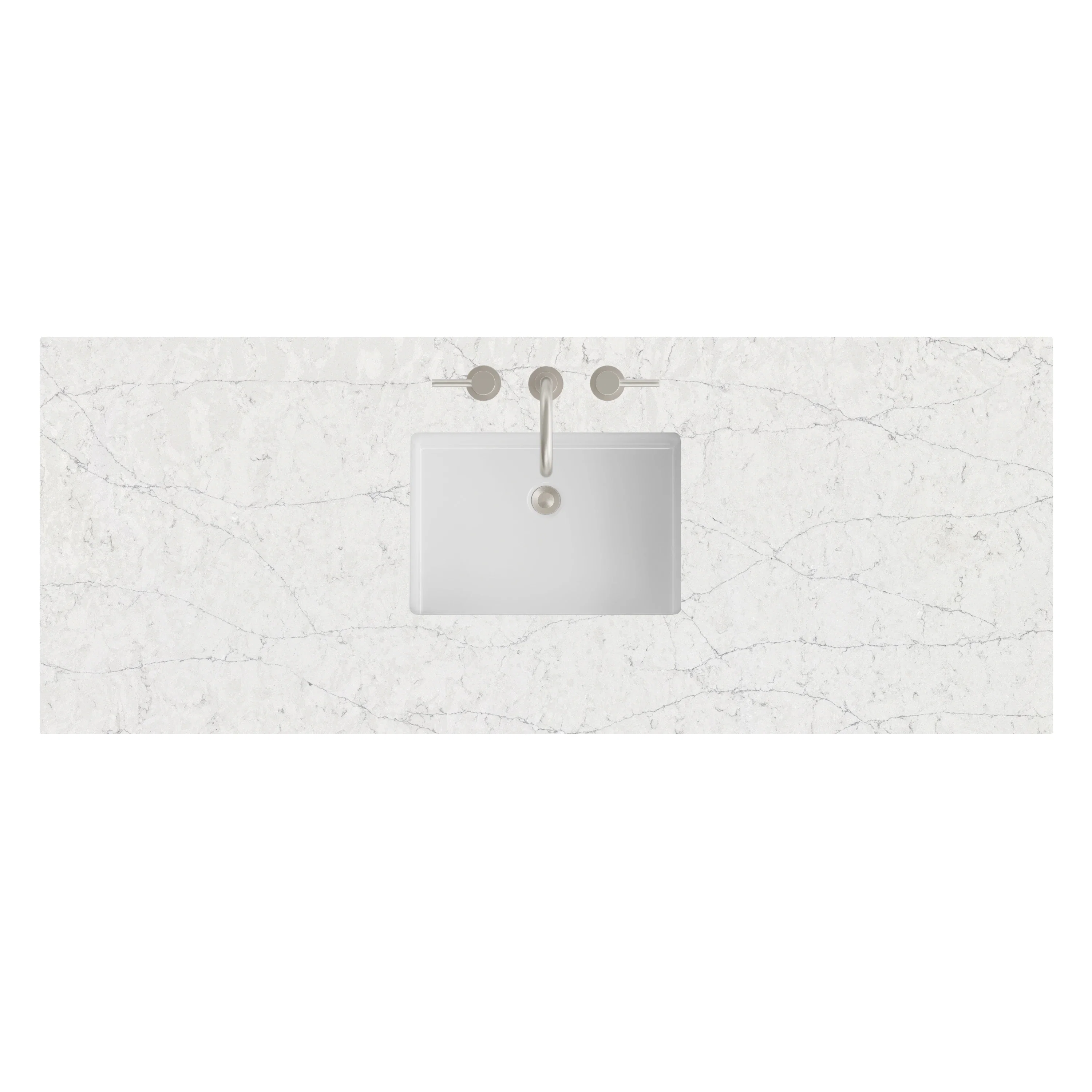60" Single Top, 3 CM Eternal Jasmine Pearl Silestone w/ Sink