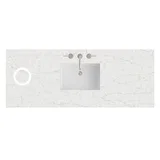 60" Single Top, 3 CM Eternal Jasmine Pearl Silestone w/ Sink & FreePower Wireless Charger