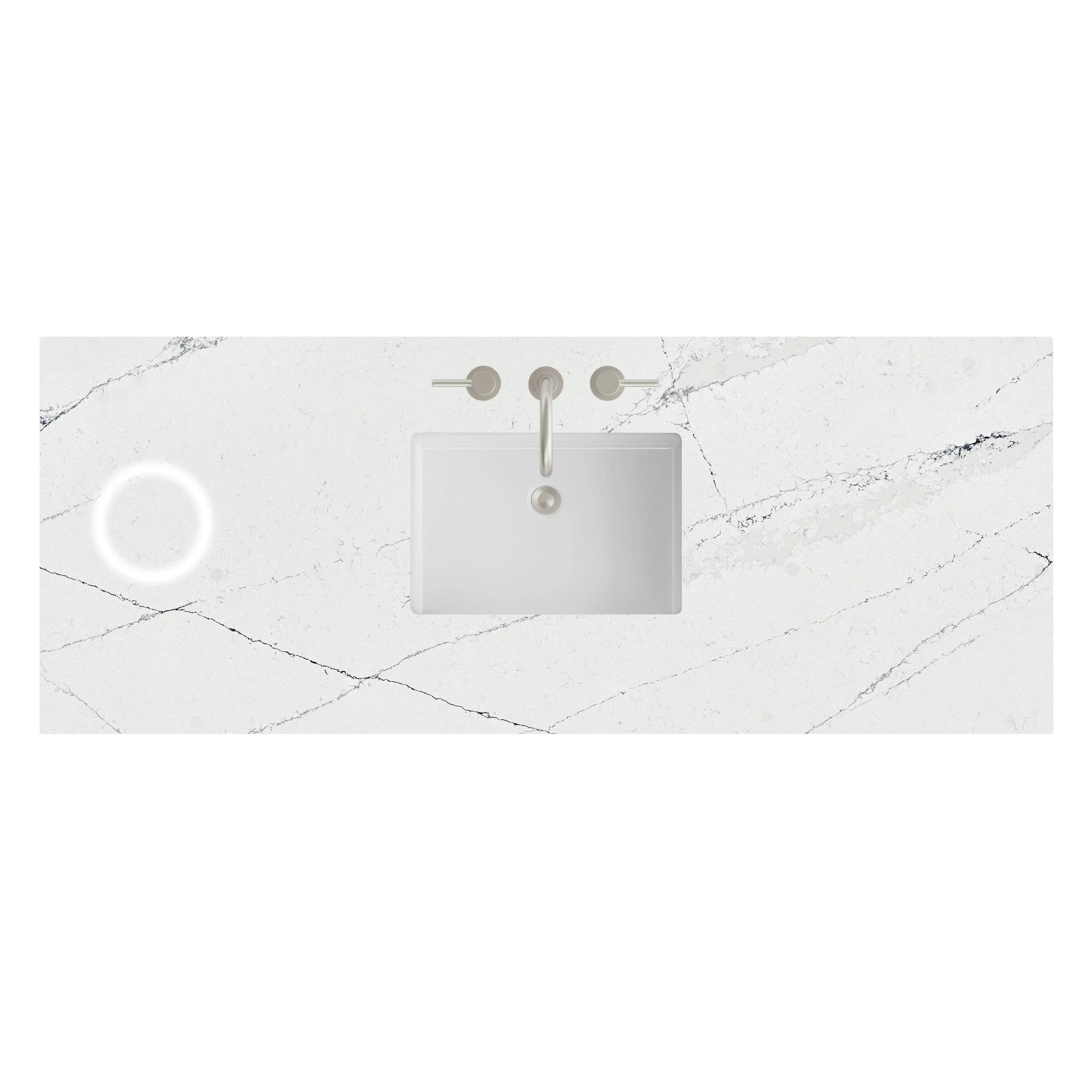 60" Single Top, 3 CM Ethereal Noctis Silestone w/ Sink & FreePower Wireless Charger