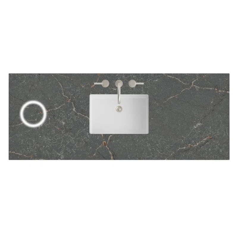 60" Single Top, 3 CM Parisien Bleu Silestone w/ Sink & FreePower Wireless Charger