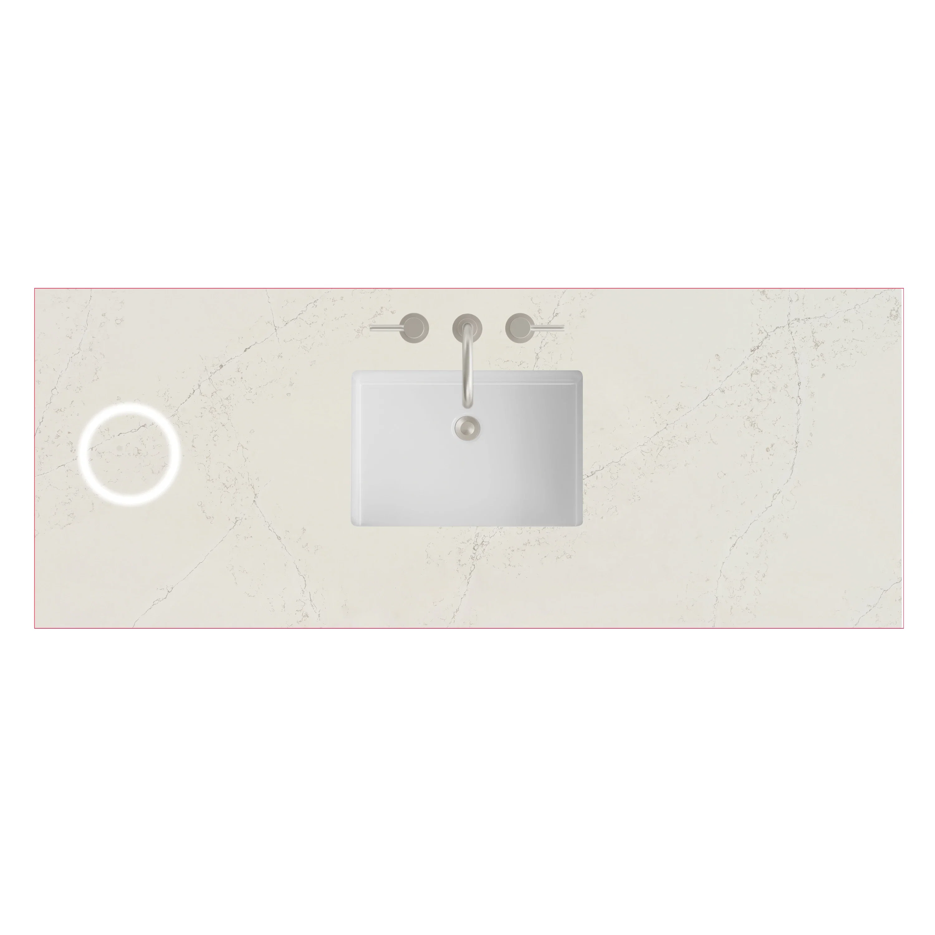 60" Single Top, 3CM Siberian Silestone w/ Sink & FreePower Wireless Charger