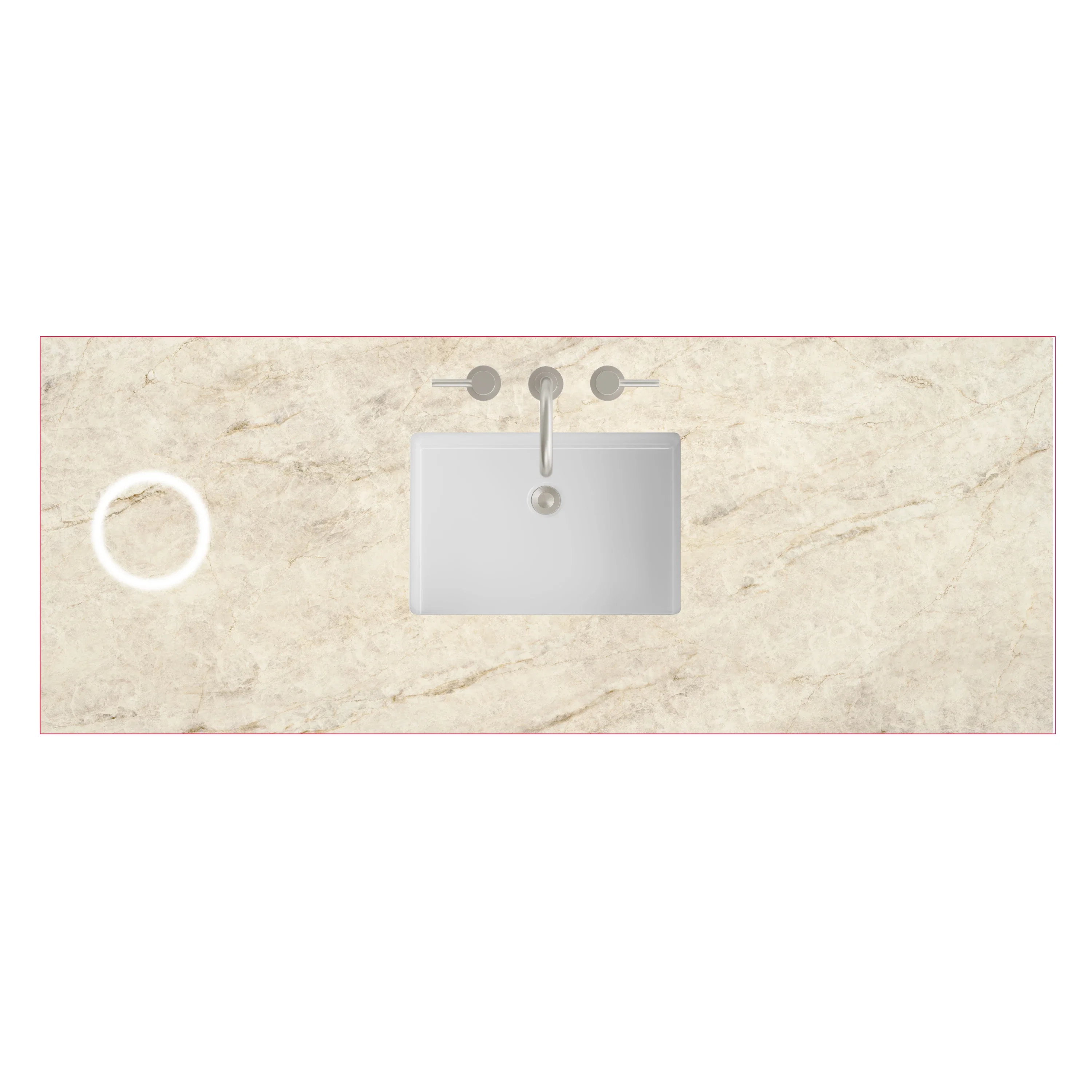 60" Single Top, 3CM Tajnar Eclos w/ Sink & FreePower Wireless Charger