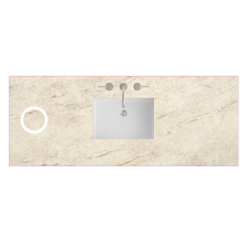60" Single Top, 3CM Tajnar Eclos w/ Sink & FreePower Wireless Charger