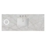 60" Single Top, 3 CM Victorian Silver Silestone w/ Sink & FreePower Wireless Charger