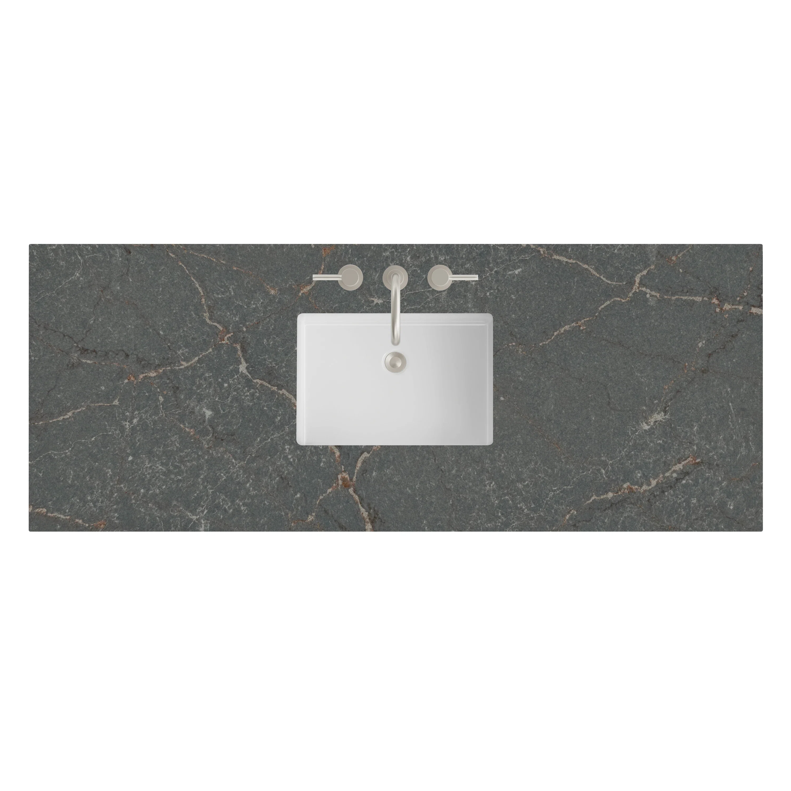 James Martin Vanities 60" Single Top, 3 CM Parisien Bleu Silestone w/ Sink