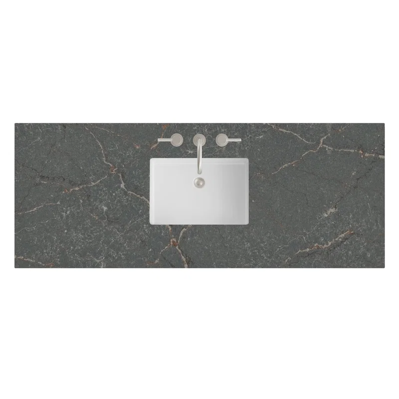 60" Single Top, 3 CM Parisien Bleu Silestone w/ Sink