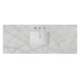 60" Single Top, 3 CM Victorian Silver Silestone w/ Sink