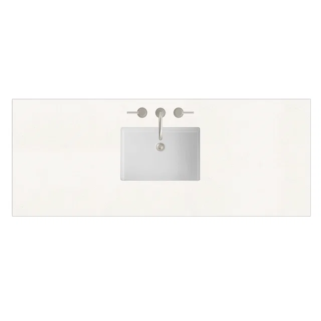 60" Single Top, 3 CM White Zeus Silestone w/ Sink