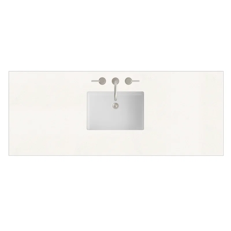 60" Single Top, 3 CM White Zeus Silestone w/ Sink