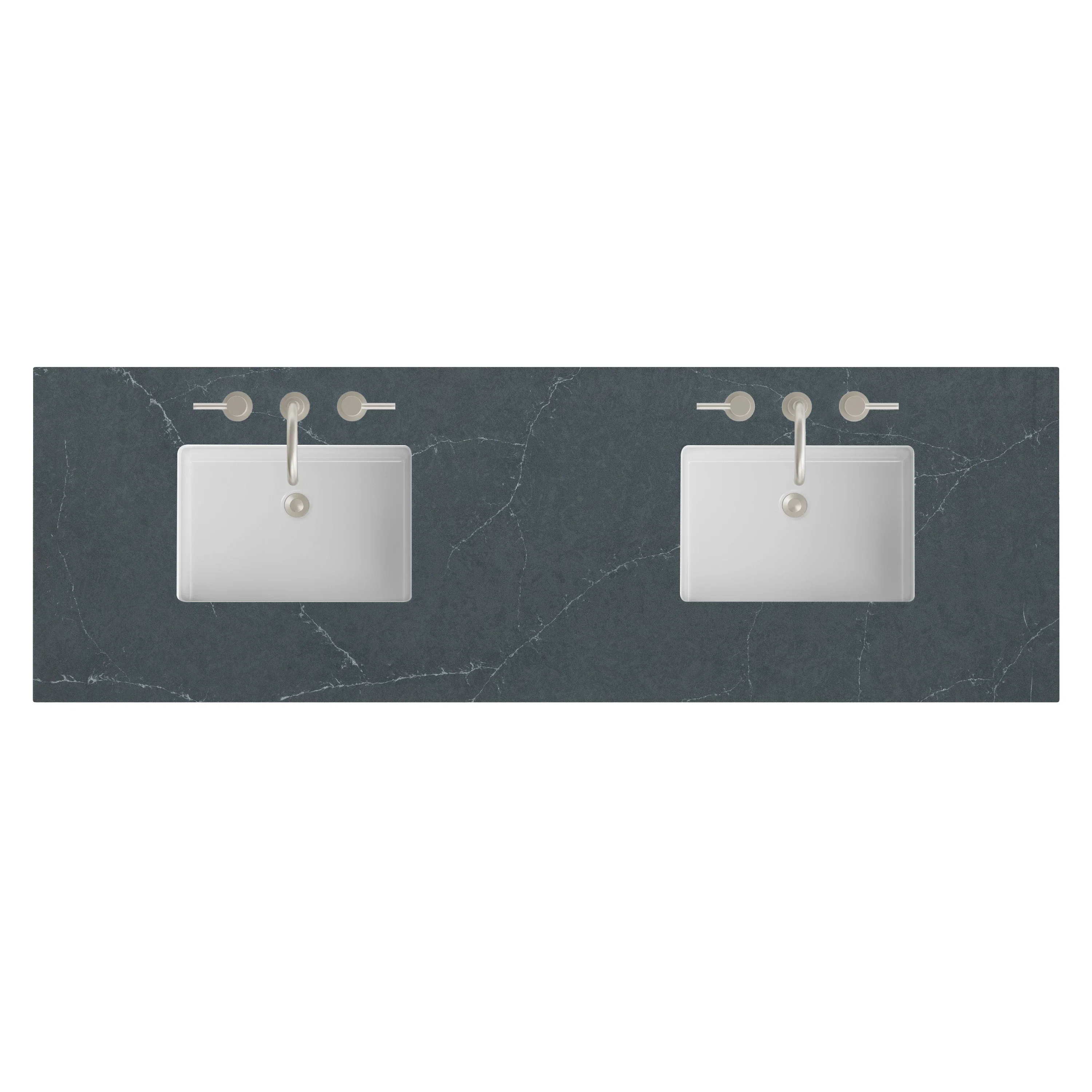 72" Double Top, 3 CM Charcoal Soapstone Silestone w/ Sink