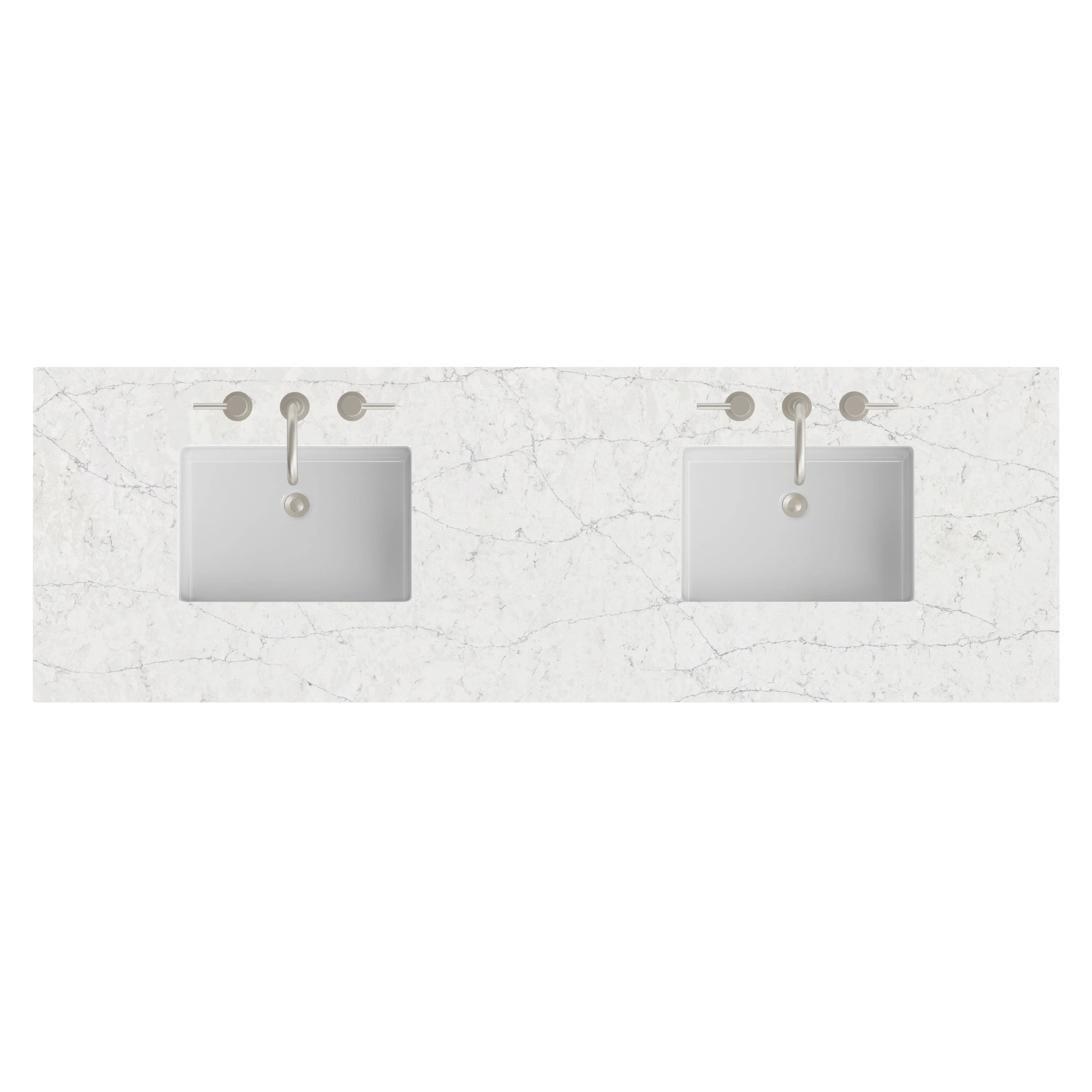 James Martin Vanities 72" Double Top, 3 CM Eternal Jasmine Pearl Silestone w/ Sink