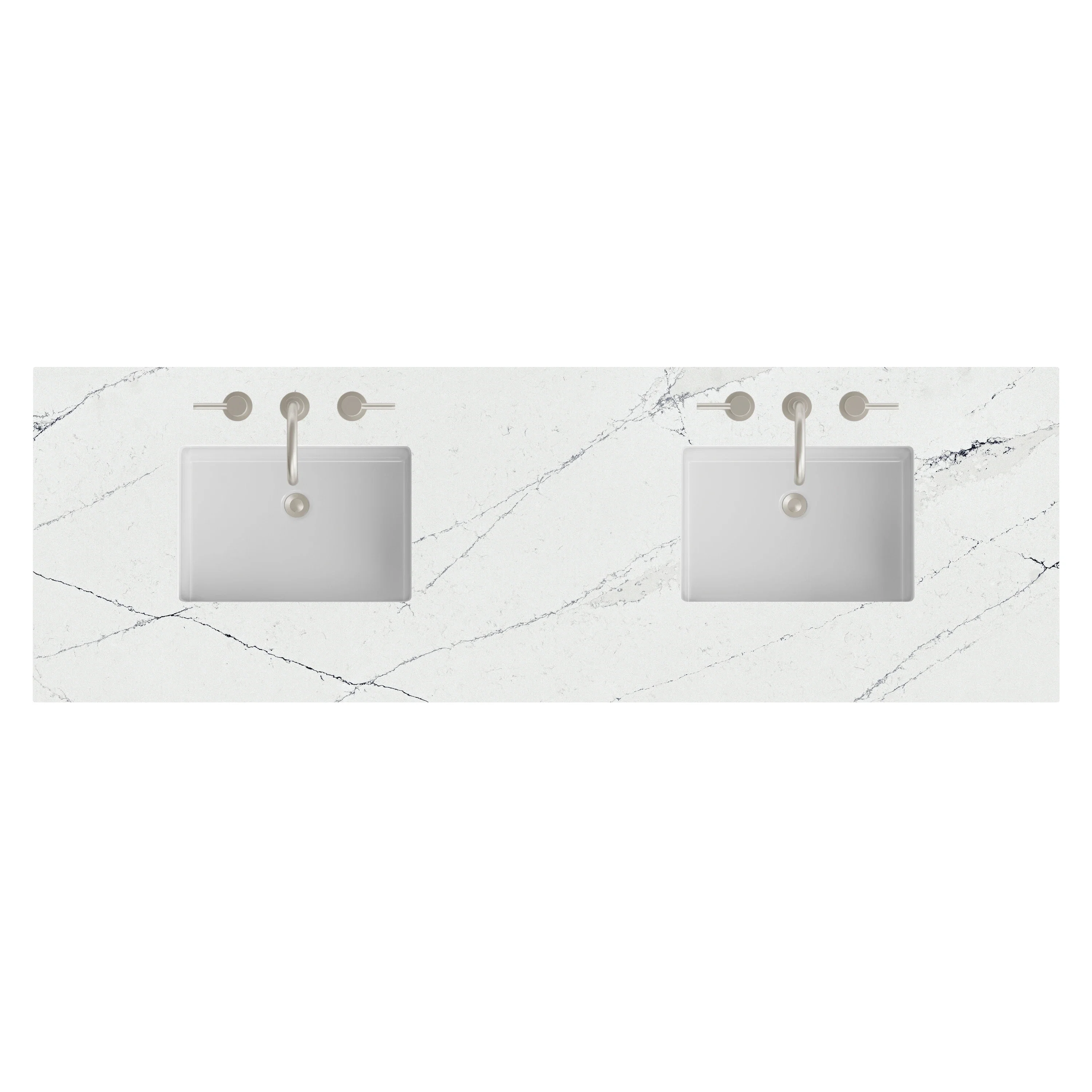72" Double Top, 3 CM Ethereal Noctis Silestone w/ Sink