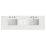 72" Double Top, 3 CM Eternal Jasmine Pearl Silestone w/ Sink & FreePower Wireless Charger