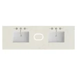 72" Double Top, 3CM Siberian Silestone w/ Sink & FreePower Wireless Charger