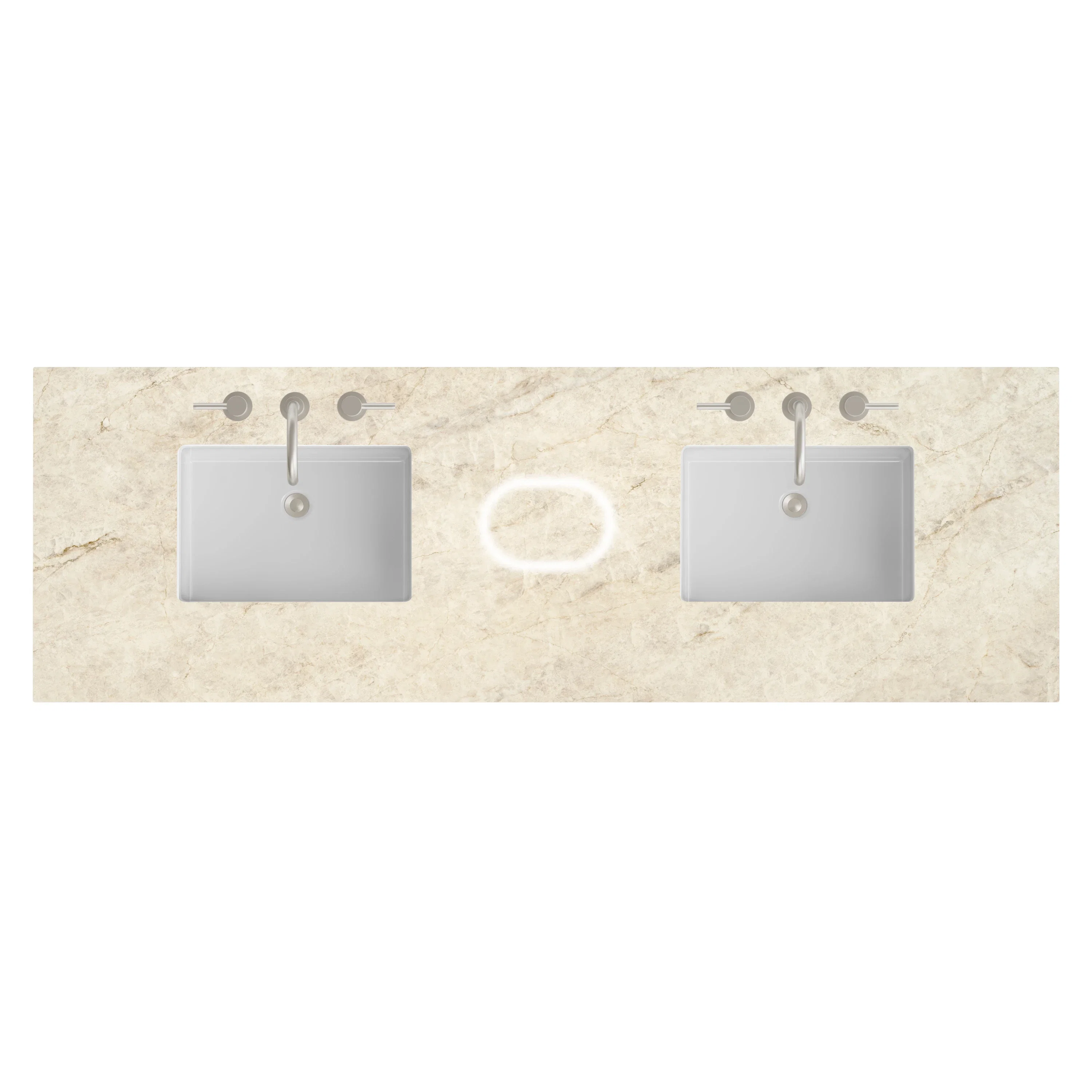 72" Double Top, 3CM Tajnar Eclos w/ Sink & FreePower Wireless Charger