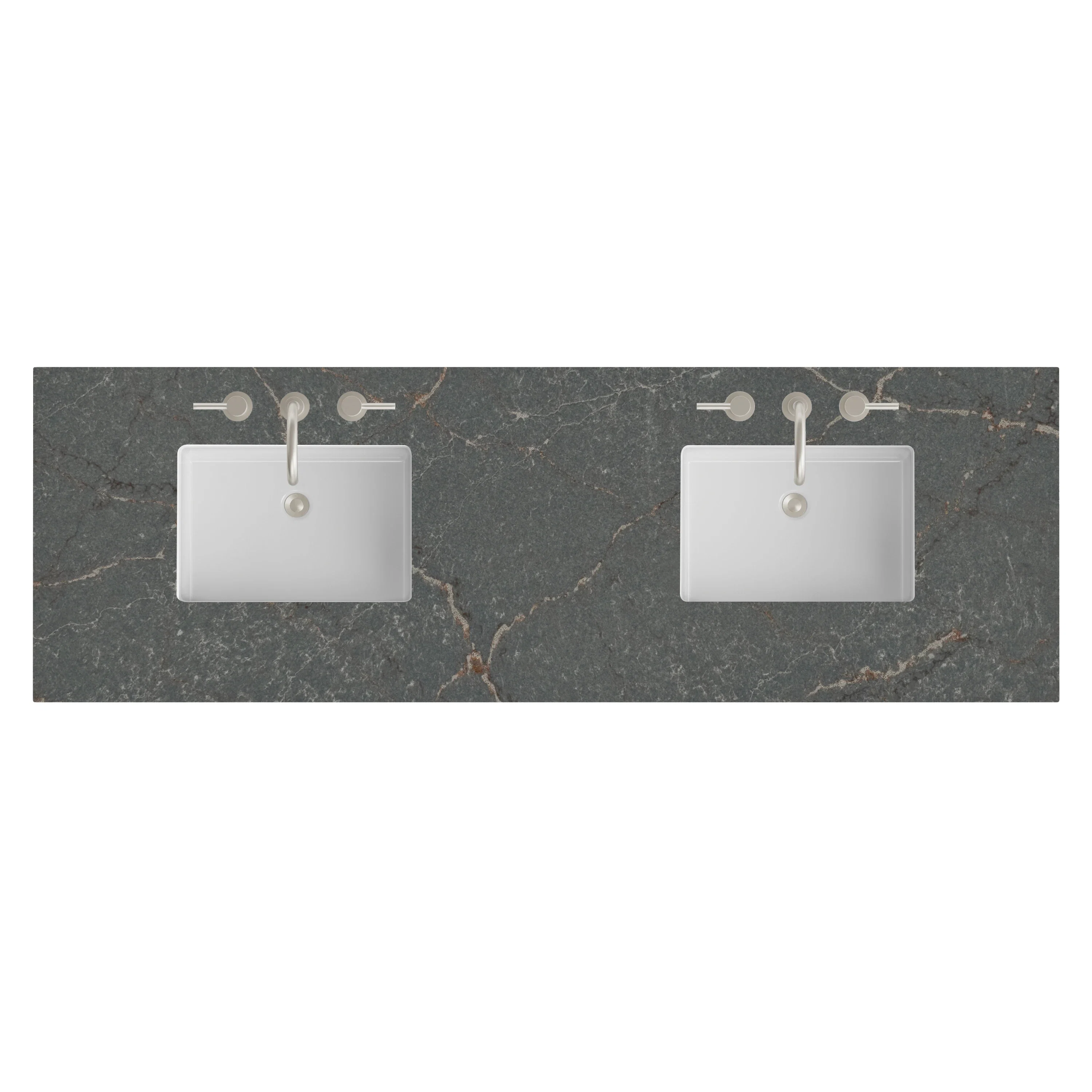 72" Double Top, 3 CM Parisien Bleu Silestone w/ Sink