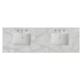 72" Double Top, 3 CM Victorian Silver Silestone w/ Sink
