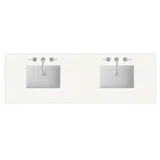 72" Double Top, 3 CM White Zeus Silestone w/ Sink