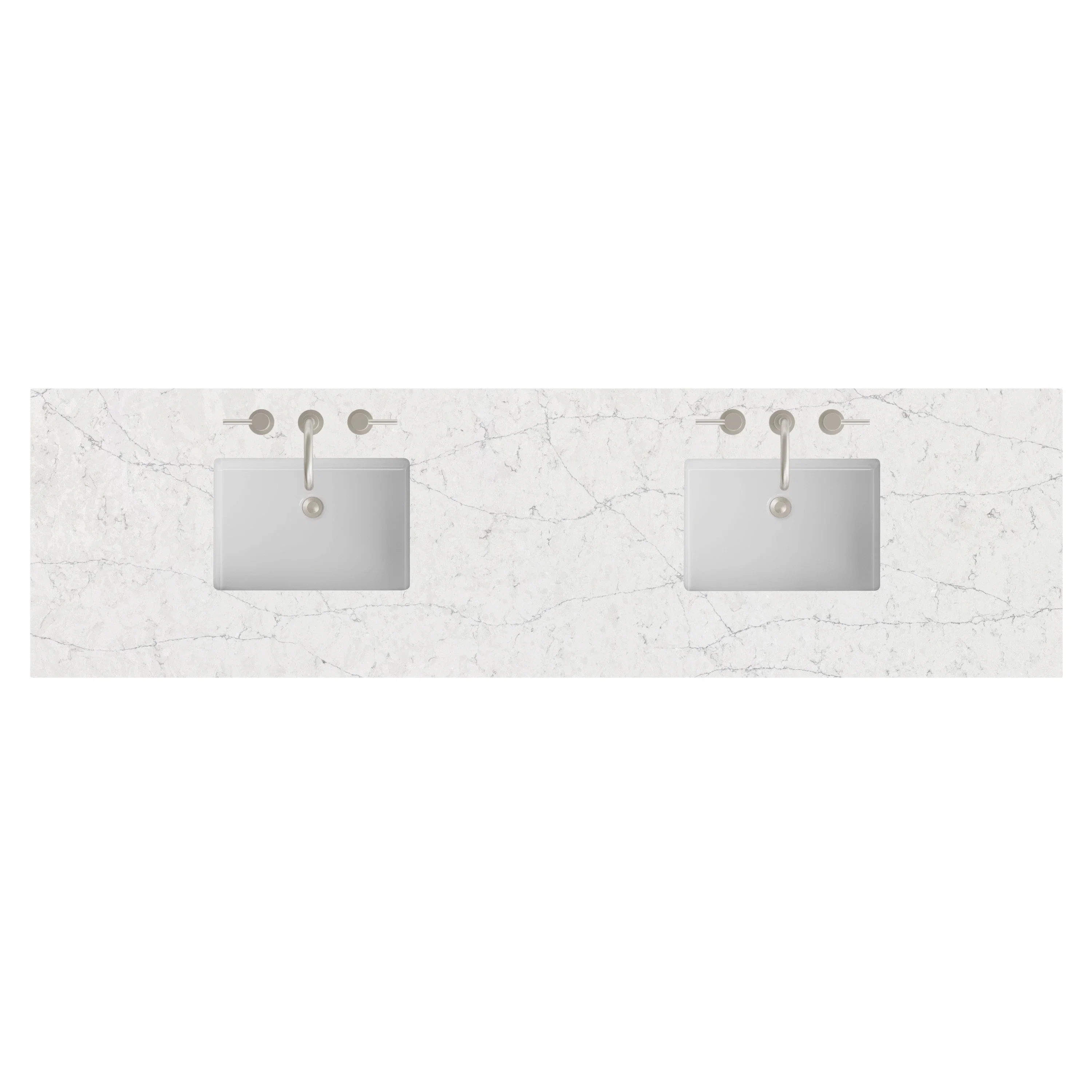 James Martin Vanities 84" Double Top, 3CM Eternal Jasmine Pearl Silestone w/ Sink