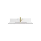 30" Single Top, Single-Hole, 3 CM White Zeus Silestone w/ Backsplash & Sink