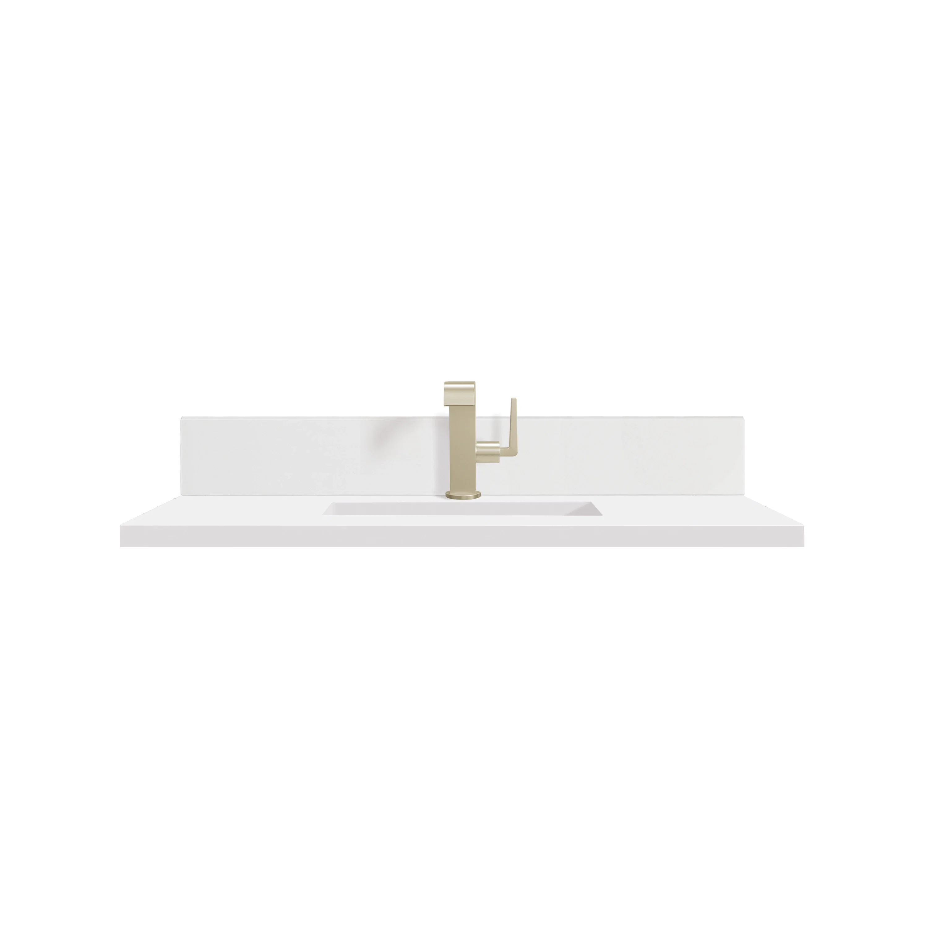 36" Single Top, Single-Hole, 3 CM White Zeus Silestone w/ Backsplash & Sink