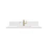 36" Single Top, Single-Hole, 3 CM White Zeus Silestone w/ Backsplash & Sink
