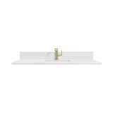 48" Single Top, Single-Hole, 3 CM White Zeus Silestone w/ Backsplash & Sink