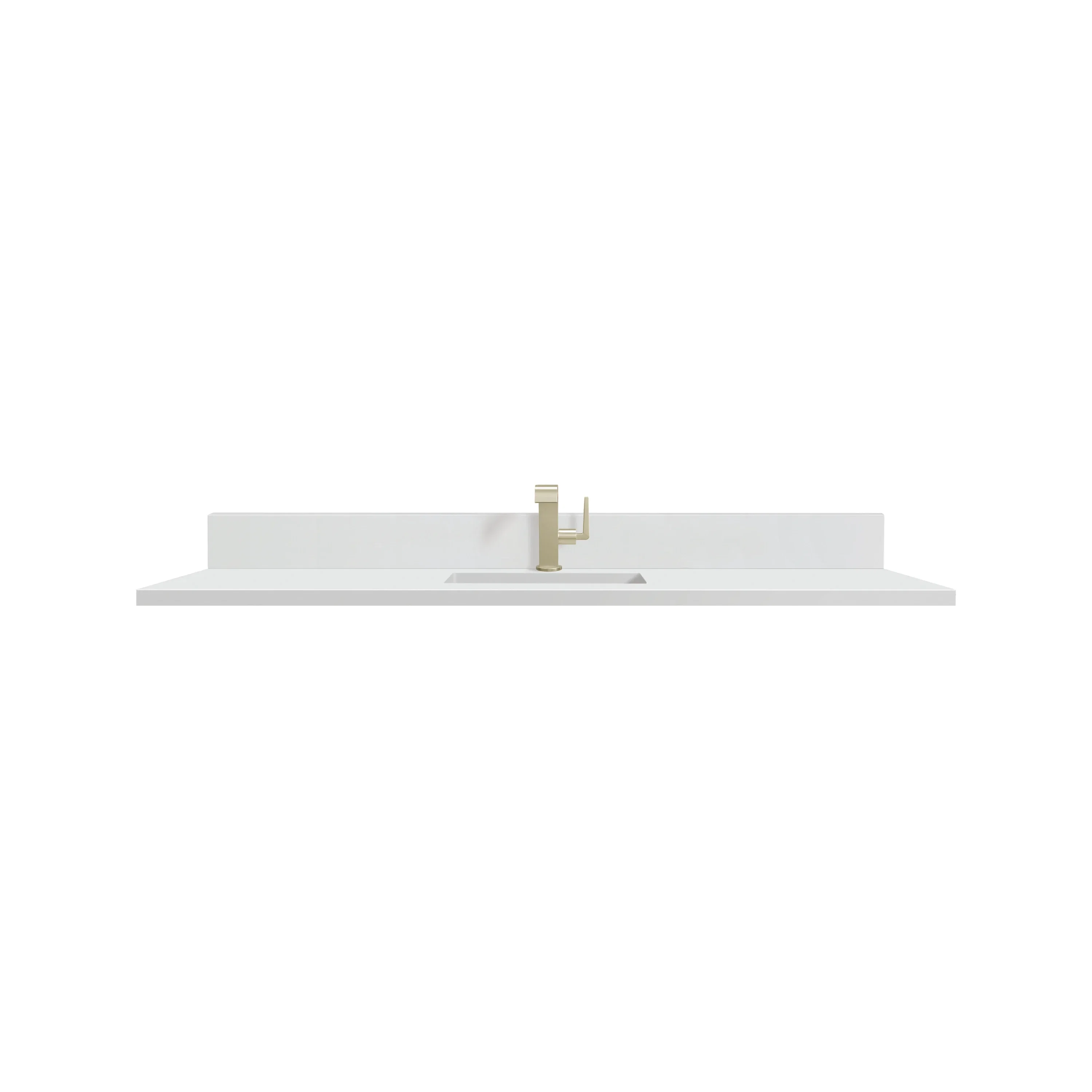 60" Single Top, Single-Hole, 3 CM White Zeus Silestone w/ Backsplash & Sink