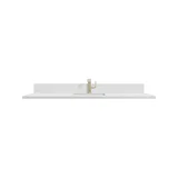 60" Single Top, Single-Hole, 3 CM White Zeus Silestone w/ Backsplash & Sink