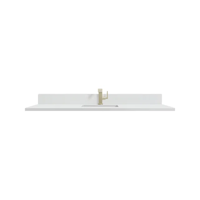 60" Single Top, Single-Hole, 3 CM White Zeus Silestone w/ Backsplash & Sink
