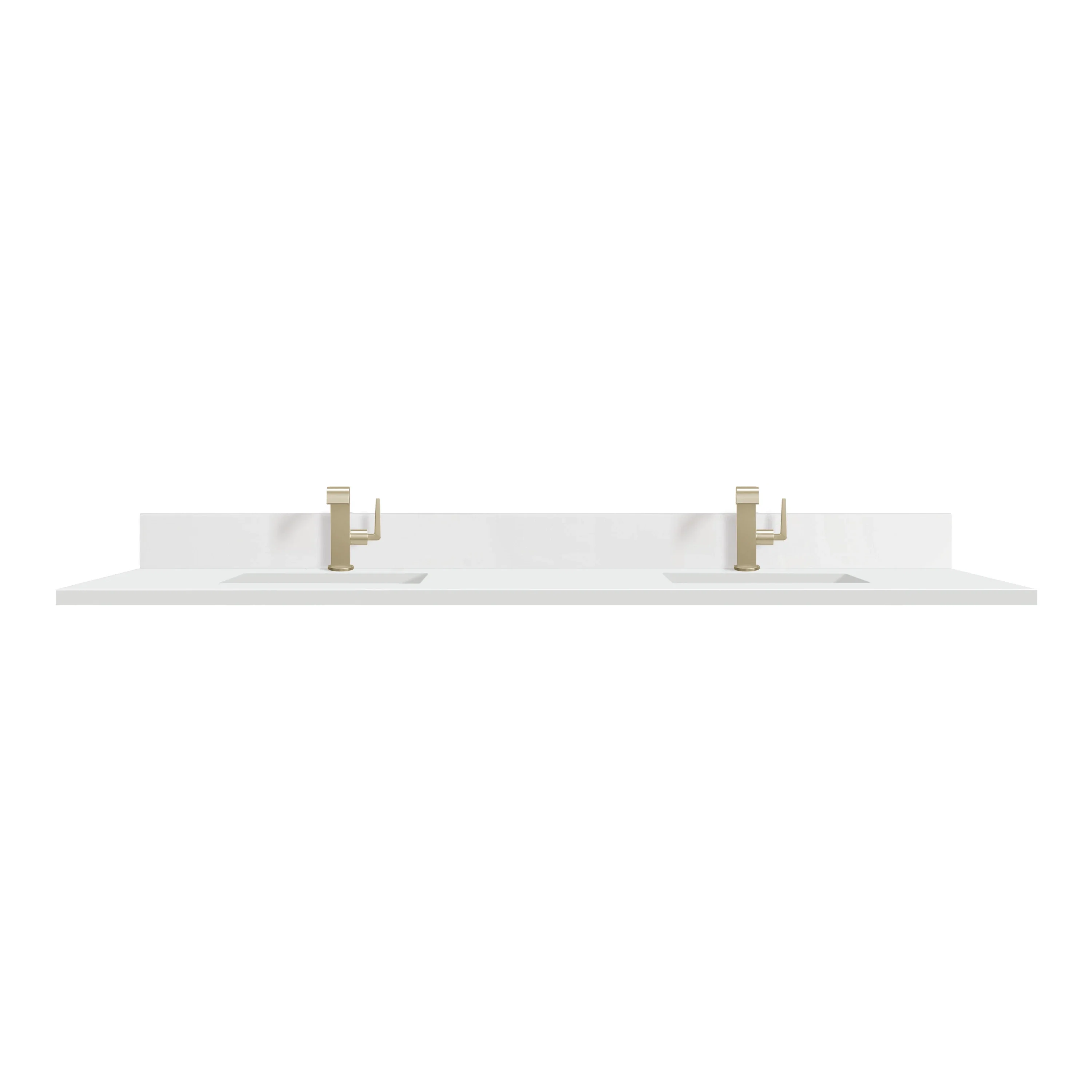 72" Double Top, Single-Hole, 3 CM White Zeus Silestone w/ Backsplash & Sink