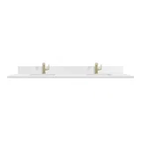 72" Double Top, Single-Hole, 3 CM White Zeus Silestone w/ Backsplash & Sink