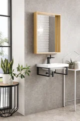 Two Boston 15.25" Wall Brackets, Matte Black w/ 20" White Glossy Composite Stone Top