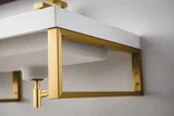 Three Boston 18" Wall Brackets, Radiant Gold w/ 47" White Glossy Composite Stone Top