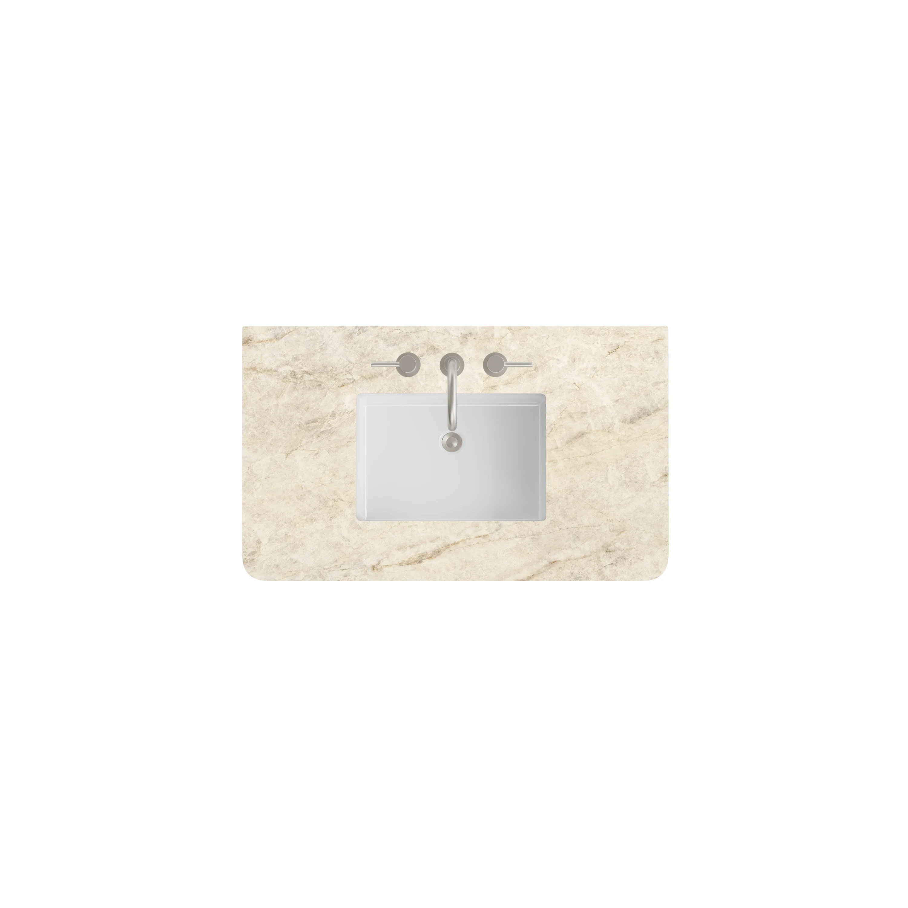 James Martin Vanities 36" Single Radius Cut Top, Widespread 3CM Tajnar Eclos w/ Sink