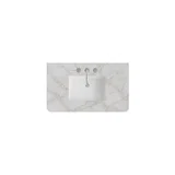 36" Single Radius Cut Widespread, 3 CM Victorian Silver Silestone w/ Sink