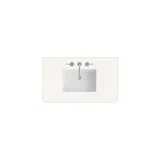 36" Single Radius Cut Widespread, 3 CM White Zeus Silestone w/ Sink