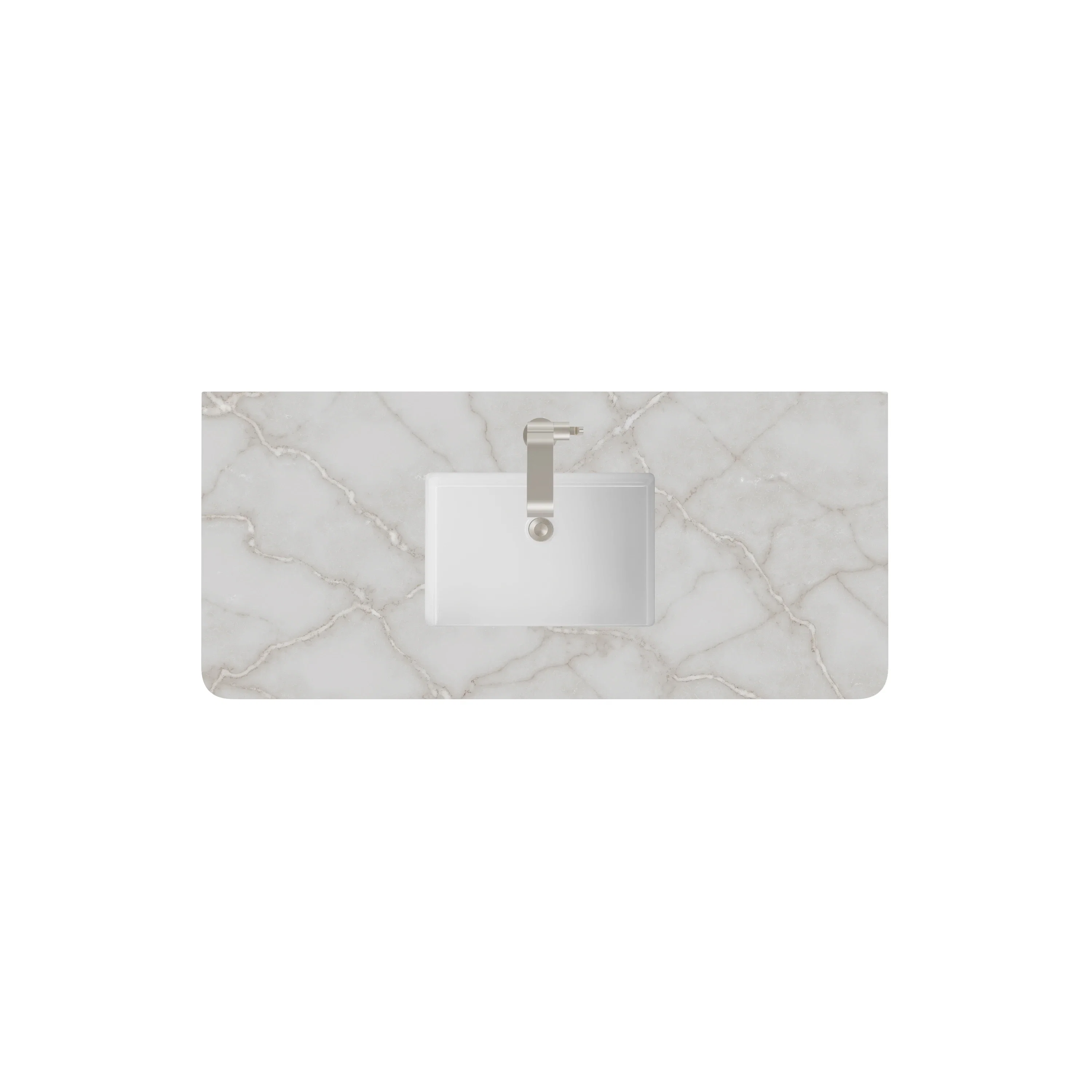James Martin Vanities 48" Single Radius Cut Top, 3 CM Victorian Silver Silestone w/ Sink