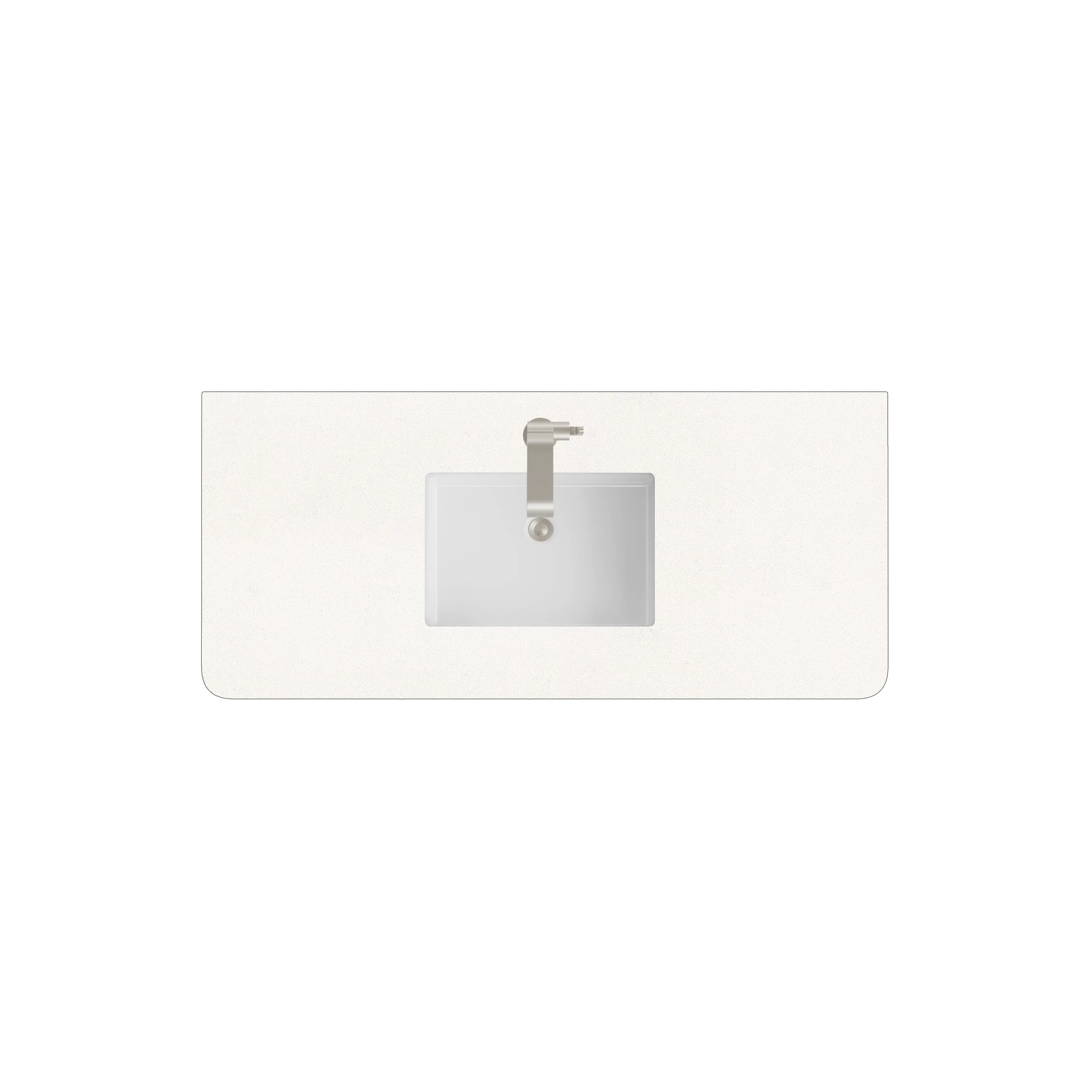 48" Single Radius Cut Top, 3 CM White Zeus Silestone w/ Sink