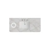 48" Single Radius Cut Top, 3 CM Victorian Silver Silestone w/ Sink & FreePower Wireless Charger