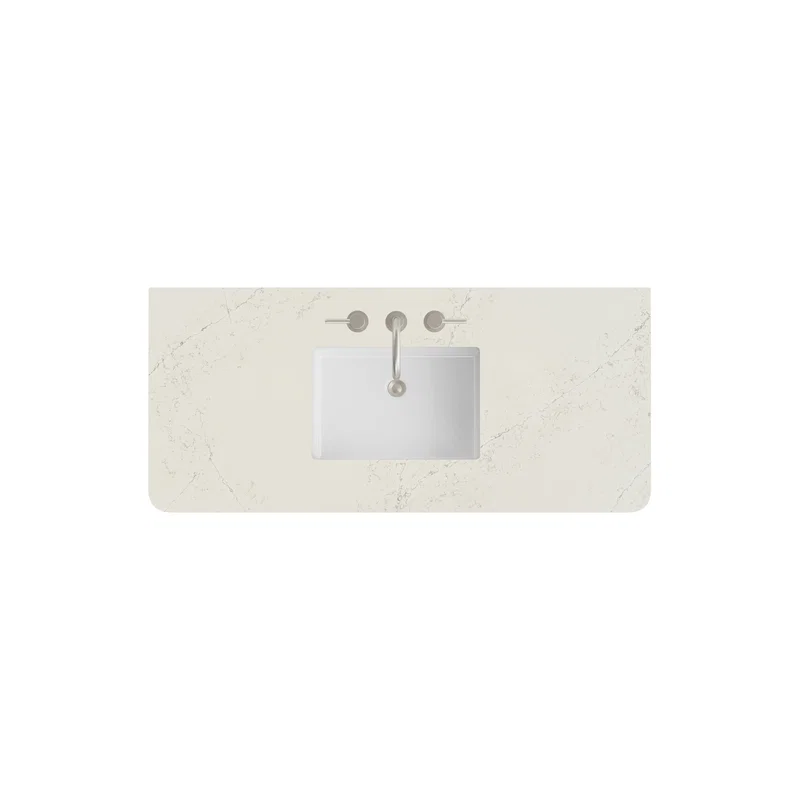 48" Single Radius Cut Top, Widespread 3CM Siberian Silestone w/ Sink