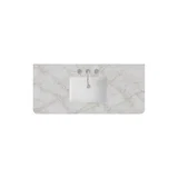 48" Single Radius Cut Widespread, 3 CM Victorian Silver Silestone w/ Sink