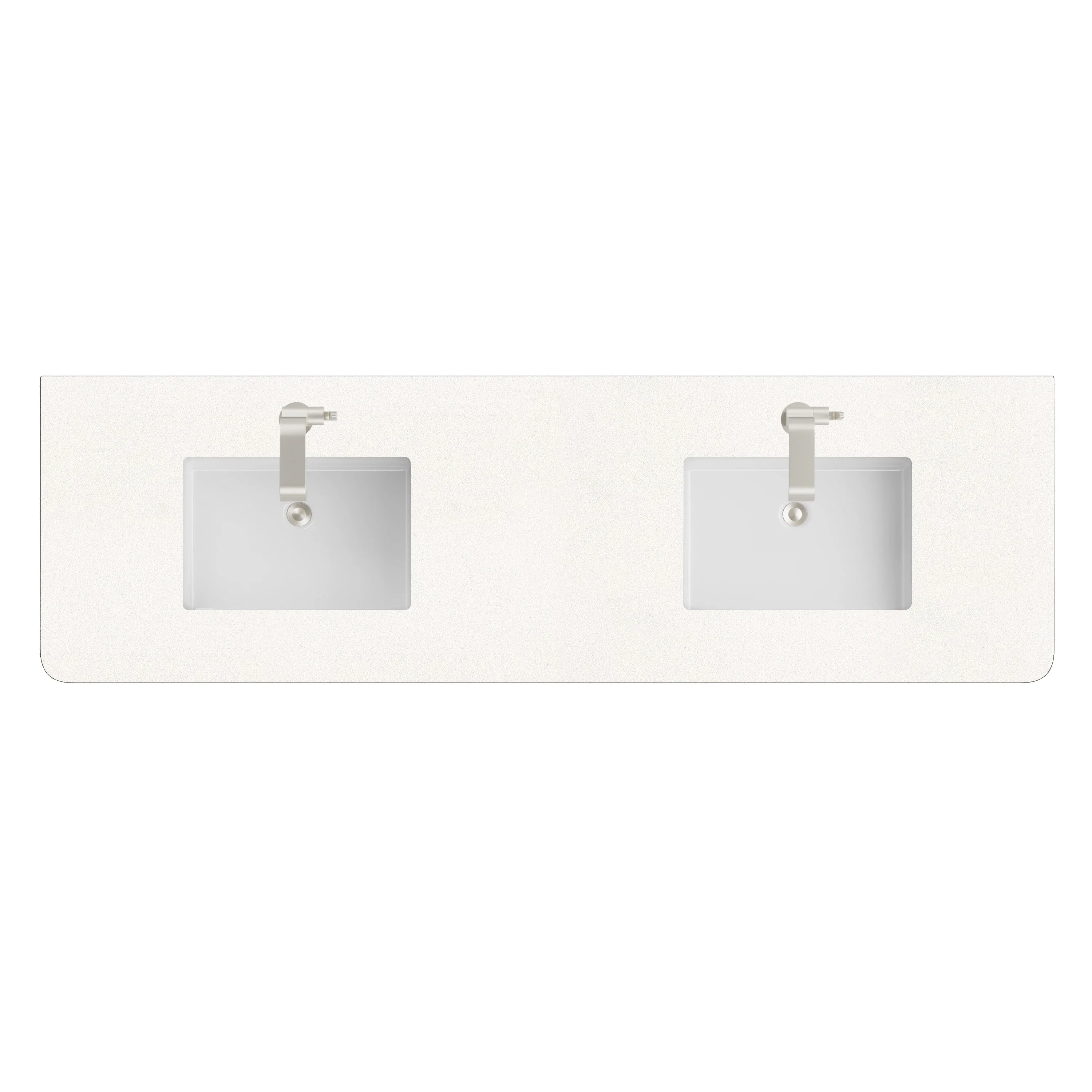 72" Single Radius Cut Top, 3 CM White Zeus Silestone w/ Sink